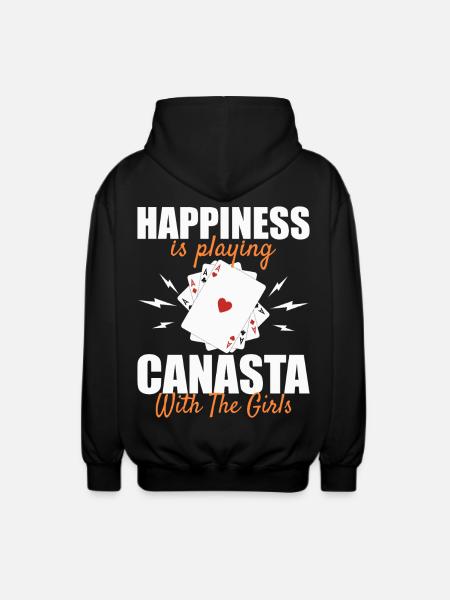 Canasta Luck: Playing cards with the girls - Unisex Hooded Jacket - black