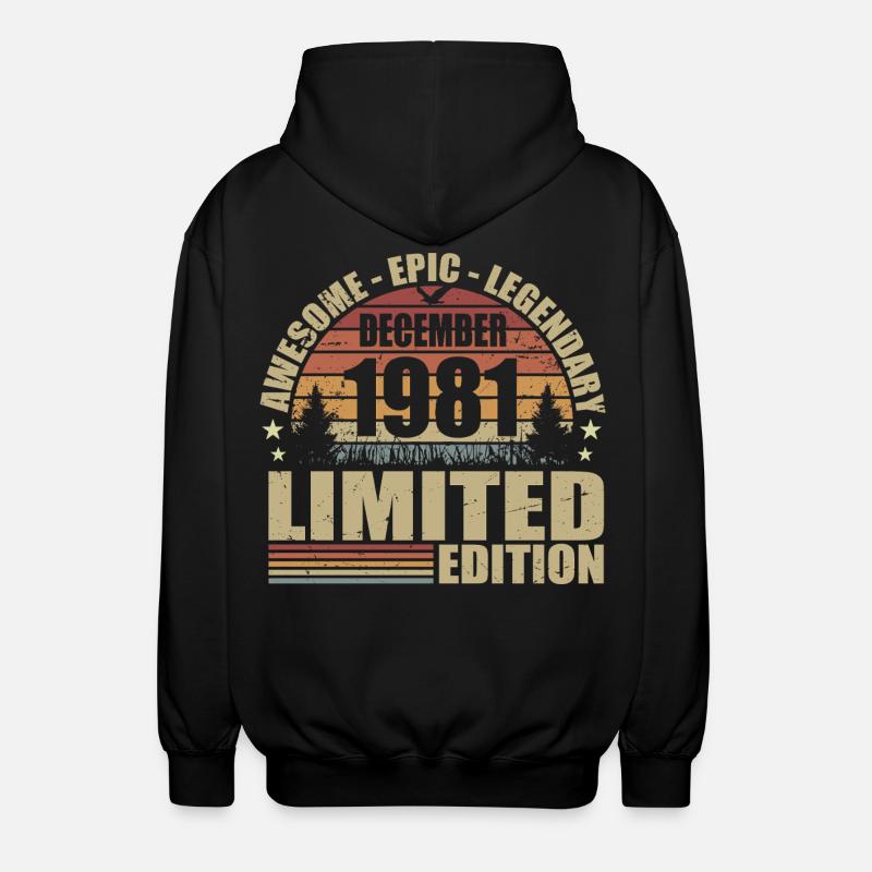 Décembre 1981 - Édition Limitée Décembre 1981 - Veste à capuche unisexe - noir