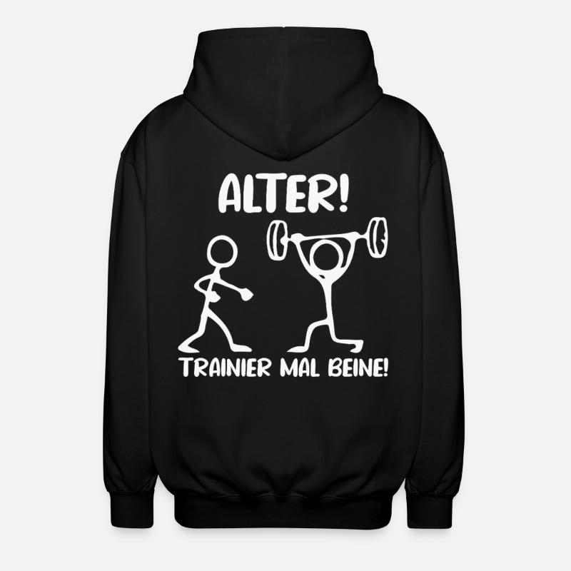 Stick Figure TRAIN LEGS Fun - Unisex Hooded Jacket - black