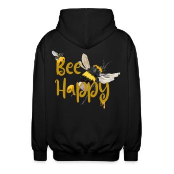 Bumblebee Happy Pun Honey Geschenk-Tee - Unisex Kapuzenjacke - Schwarz - Hinten - AI Model Male 185 light (185cm)