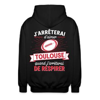 Supporter Rugby Humour Toulouse - Veste à capuche unisexe - noir - Dos - AI Model Male 185 light (185cm)