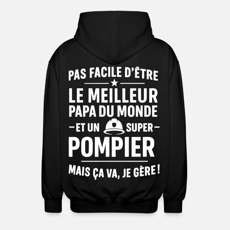 Firefighter – Super Dad Firefighter - Unisex Hooded Jacket - black