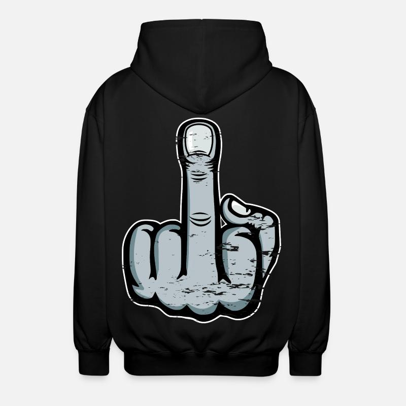 Doigt d’honneur Doigt Puant Dessin utilisé - Veste à capuche unisexe - noir