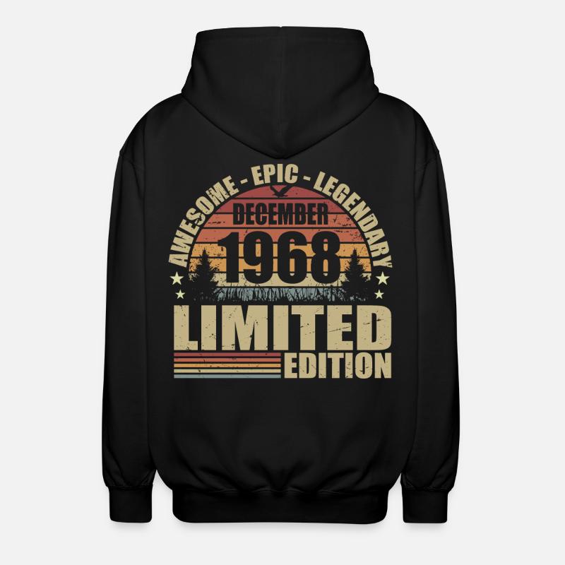 Décembre 1968 - Édition Limitée Décembre 1968 - Veste à capuche unisexe - noir