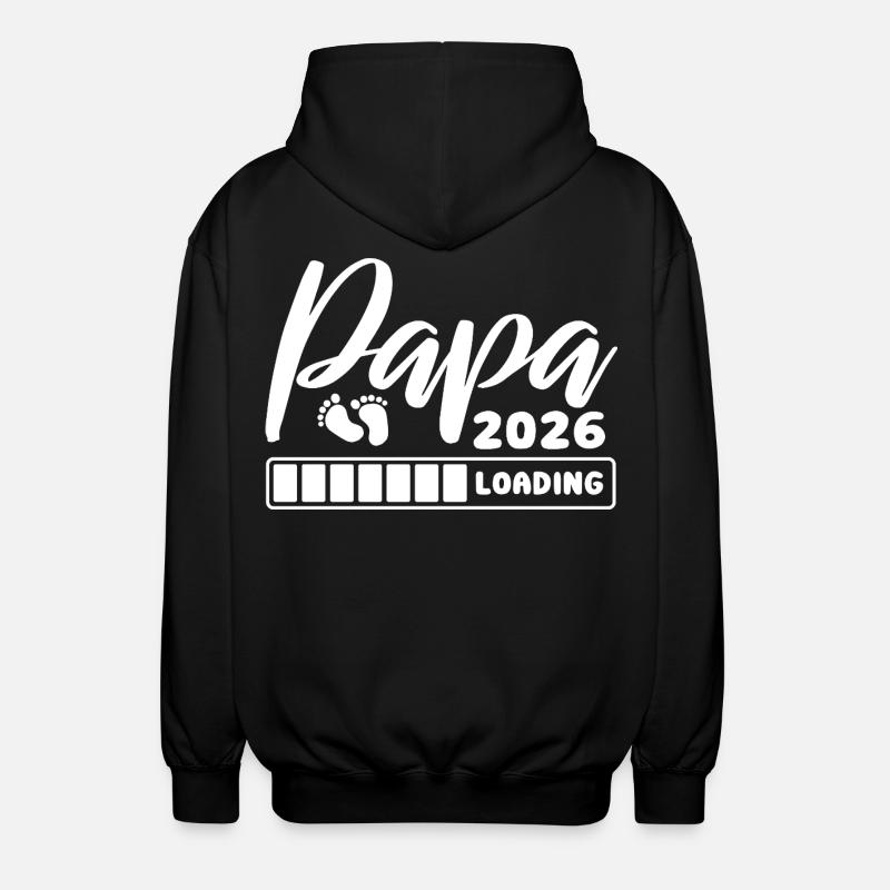 Papa 2026 loading - Schwangerschaft - Geschenk - Unisex Kapuzenjacke - Schwarz