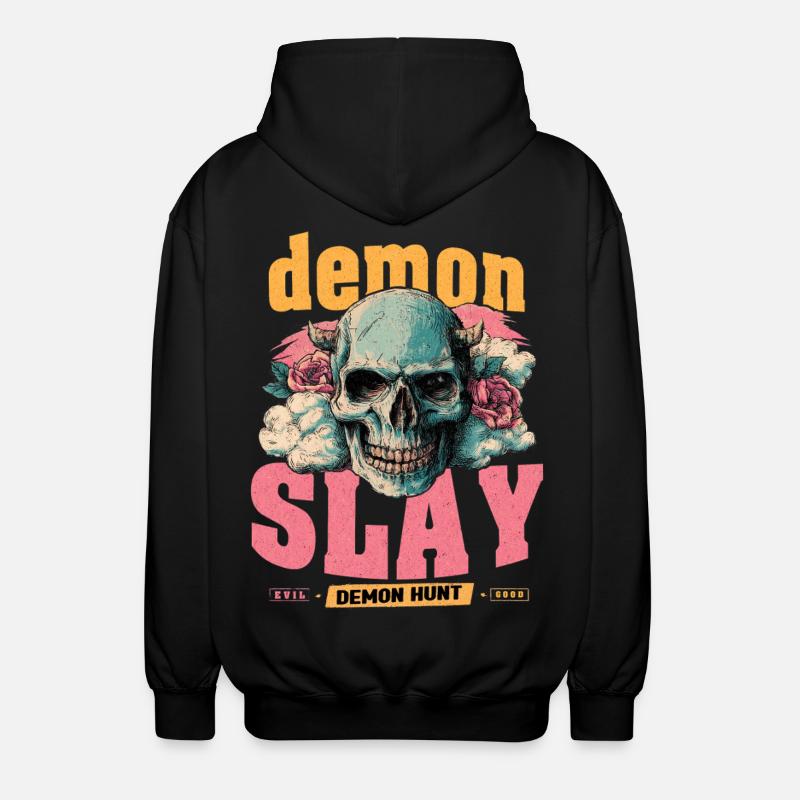 Demon Hunter Skull - Unisex Hooded Jacket - black