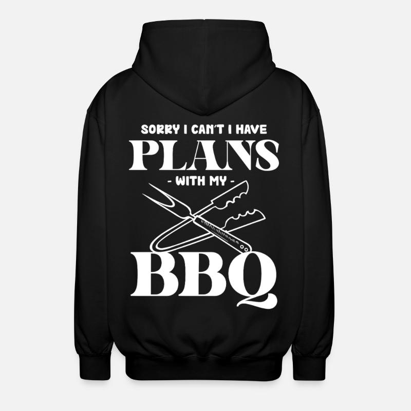 BBQ Pläne: Grillabend Ausrede - Unisex Kapuzenjacke - Schwarz