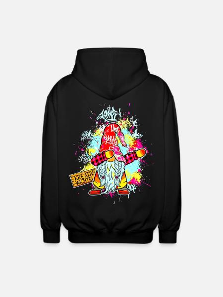 CREATIVE GNOME Dab Graffiti Artist XMas - Unisex Hooded Jacket - black