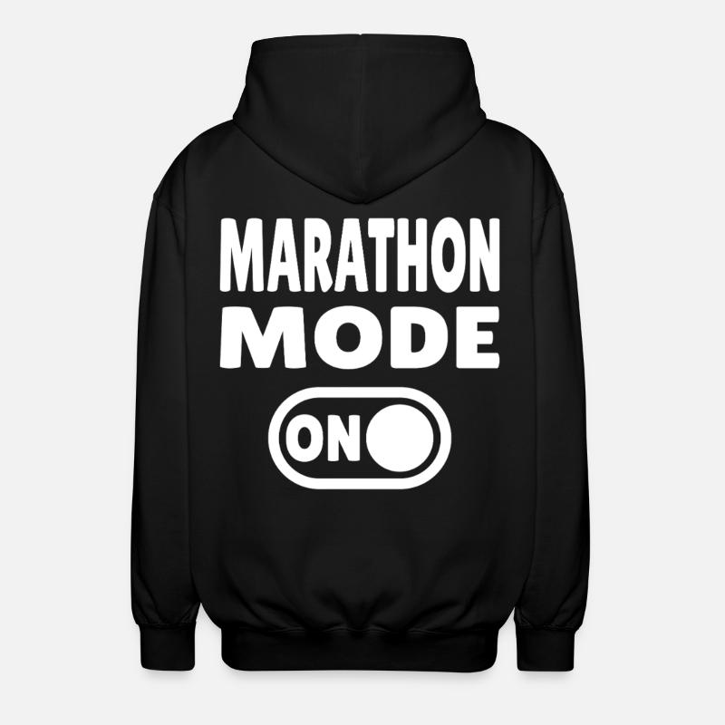 Marathon Mode On – Laufen mit Leidenschaft - Unisex Kapuzenjacke - Schwarz
