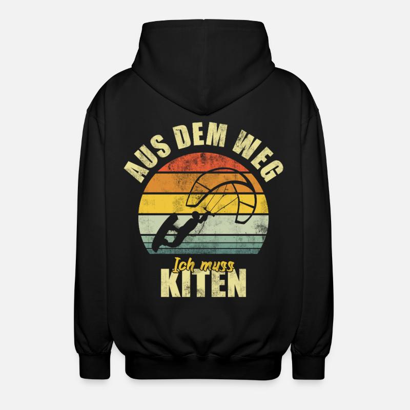 Kiting Kiter Surfer Surfeur Rétro - Veste à capuche unisexe - noir