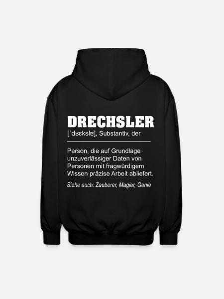Definition Woodturner Funny - Unisex Hooded Jacket - black