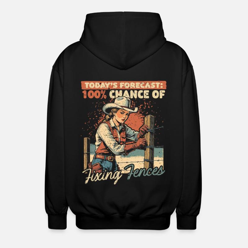 Ehefrau eines Bauern Mutter Fixing Fences - Unisex Kapuzenjacke - Schwarz