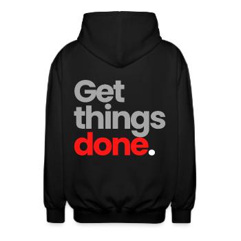 Get Things Done - Unisex Kapuzenjacke - Schwarz - Hinten - AI Model Male 185 light (185cm)