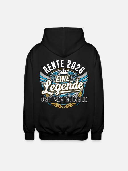 Pension 2026 Pensioner Pensioner Legend Retirement - Unisex Hooded Jacket - black