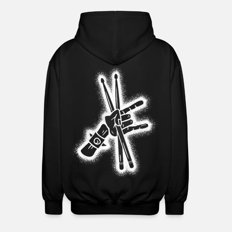 Drums Drummers Boys Men Drummers - Unisex Hooded Jacket - black