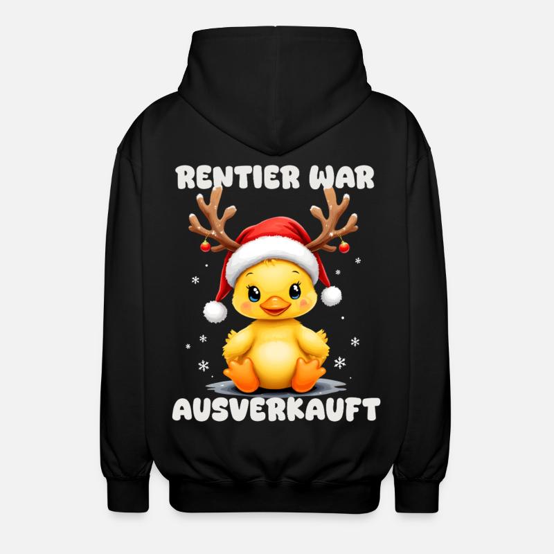 Renne était complet, canard de Noël - Veste à capuche unisexe - noir
