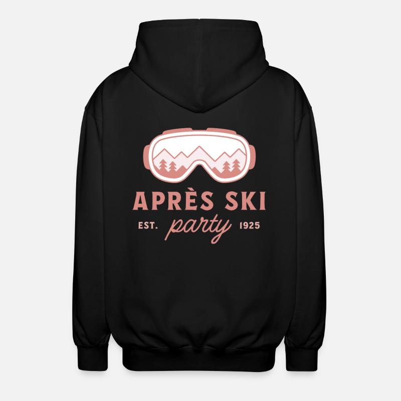Apres Skiparty, Ski-Mädchen-Abend, pinke Ästhetik - Unisex Kapuzenjacke - Schwarz