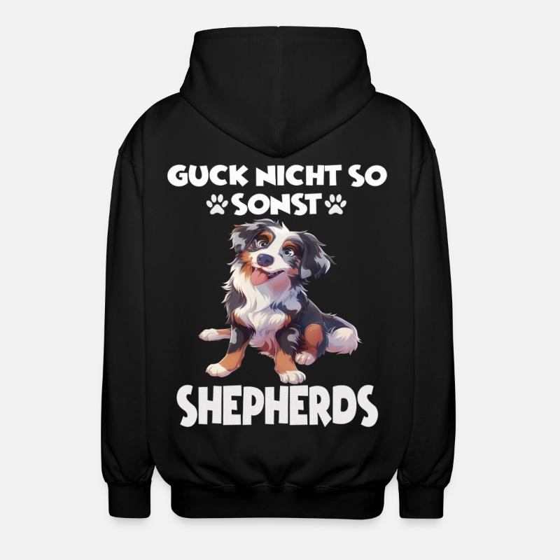 Australian Shepherd T Gassi Hundehalter Aussie - Unisex Kapuzenjacke - Schwarz