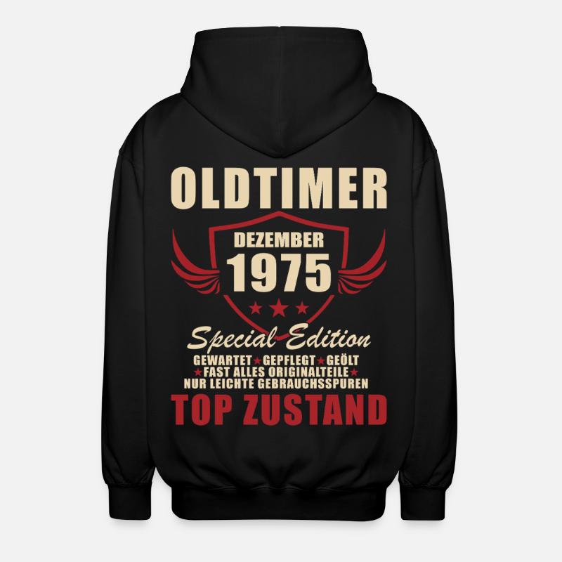 Oldtimer 1975 Sonderedition Logo - Unisex Kapuzenjacke - Schwarz