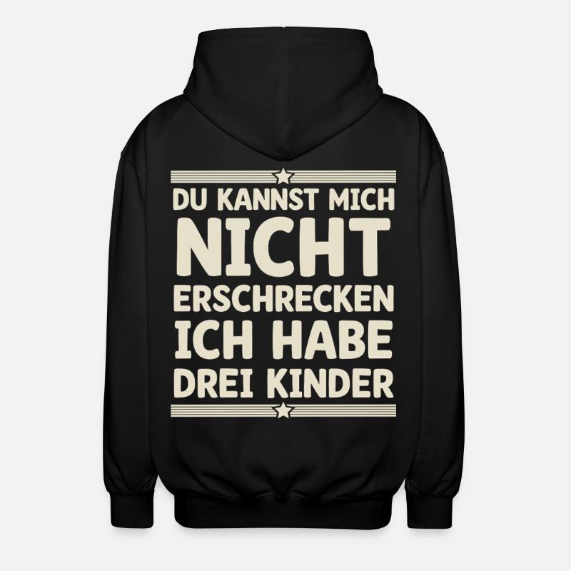 3 Kinder Mama Mutter Papa Vater - Unisex Kapuzenjacke - Schwarz