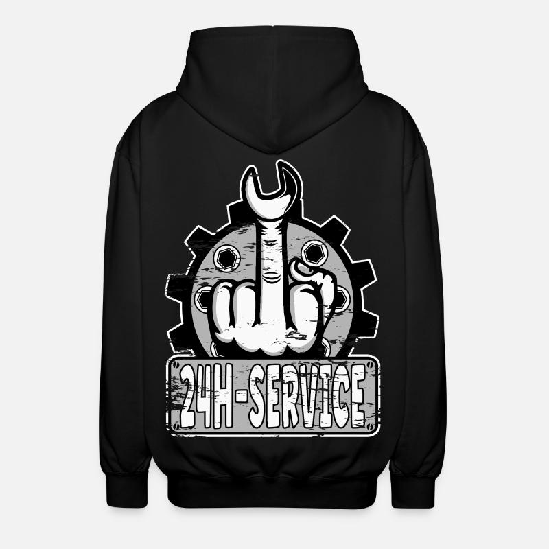 Mittelfinger Stinkerfinger 24h Service Design Grau - Unisex Kapuzenjacke - Schwarz