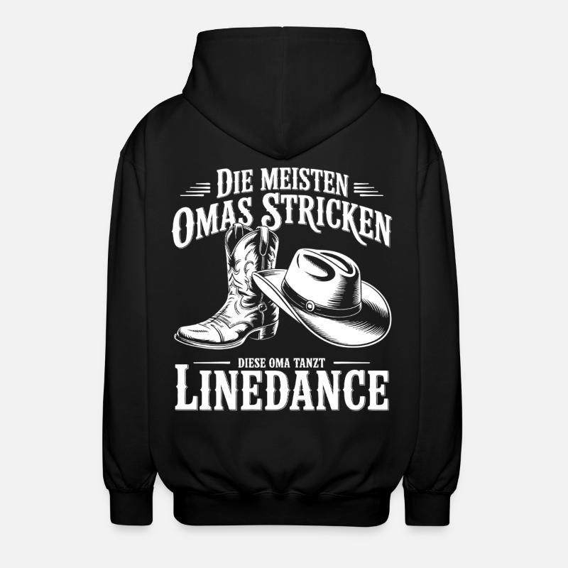 Omas Line-Dance Boots Design - Unisex Kapuzenjacke - Schwarz