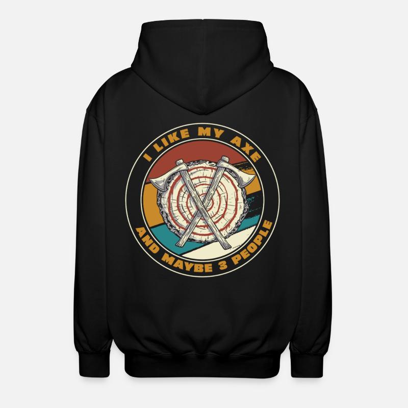 Axt Zielscheiben Retro Patch - Unisex Kapuzenjacke - Schwarz