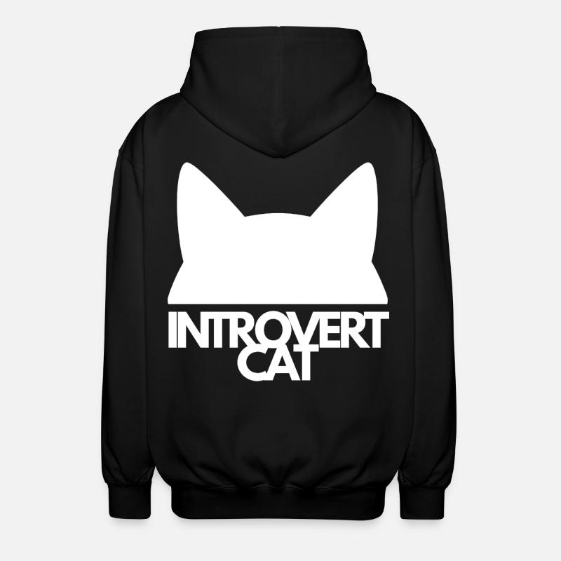 Chat Introvert Silhouette - Veste à capuche unisexe - noir
