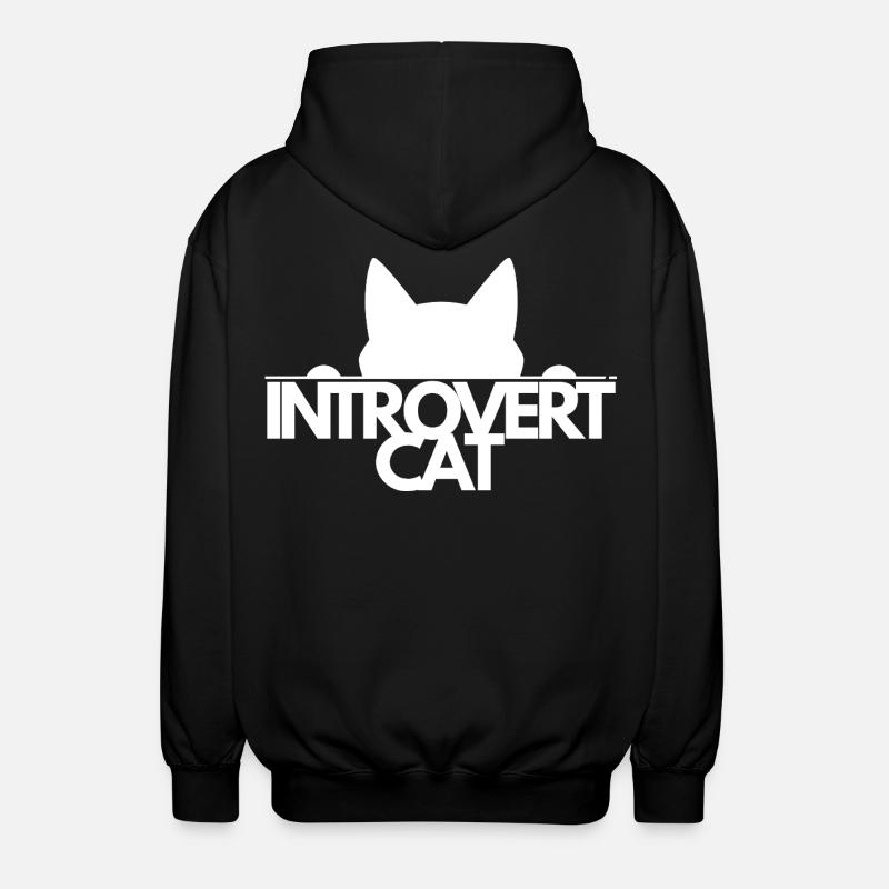 introvert Cat Silhouette - Veste à capuche unisexe - noir