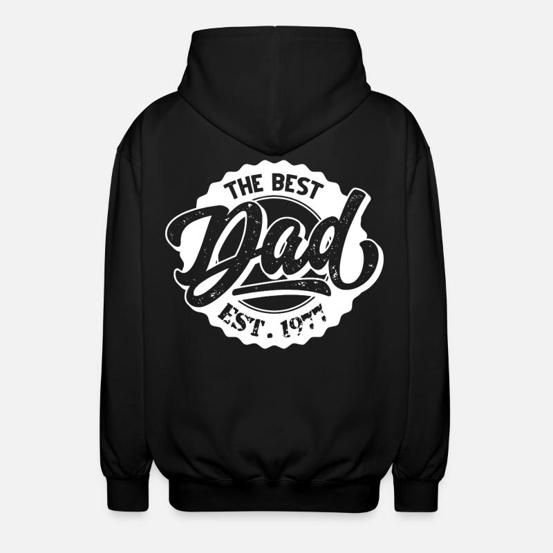 The Best Dad EST 1977 - Unisex Hooded Jacket - black