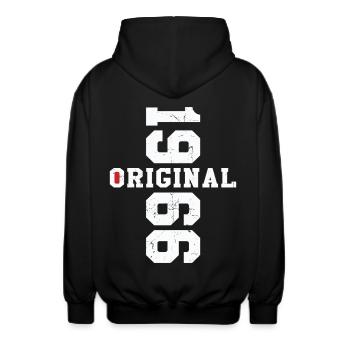 Original 1966 Vintage Jahrgang Geburtstag Geschenk - Unisex Kapuzenjacke - Schwarz - Hinten - AI Model Male 185 light (185cm)