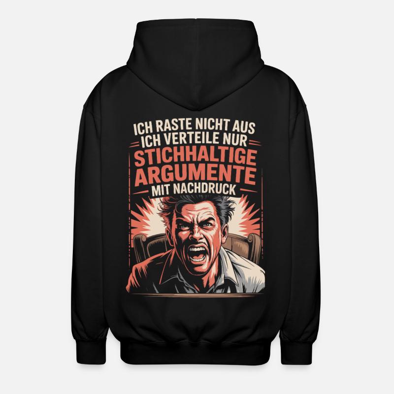 Convincing arguments emphatically - Unisex Hooded Jacket - black