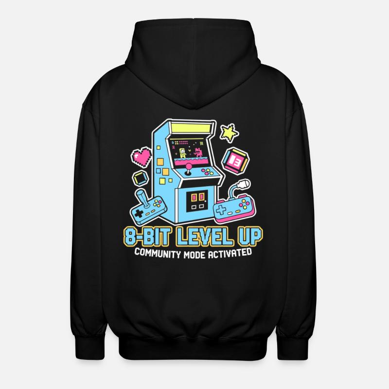 8-Bit LEVEL Arcade Retro Gaming Community - Unisex Kapuzenjacke - Schwarz