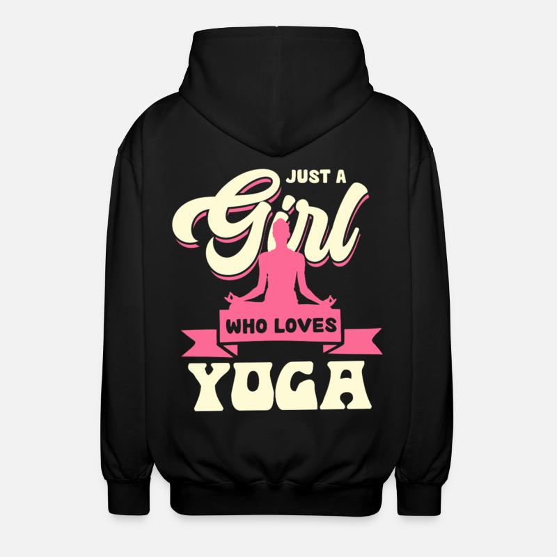 Mädchen mit Yoga-Leidenschaft - Unisex Kapuzenjacke - Schwarz