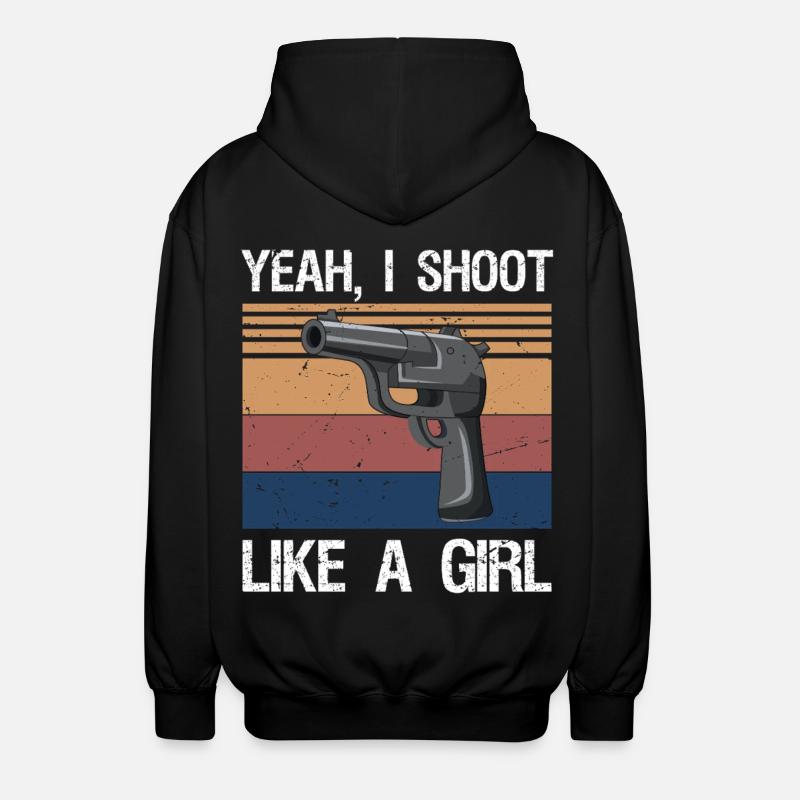 Yeah I Shoot Like A Girl - Veste à capuche unisexe - noir