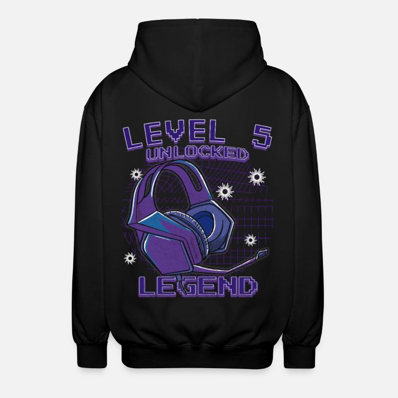 Level 5 Unlocked Legend - Unisex Hooded Jacket - black