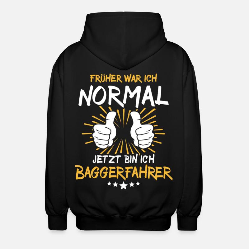 Excavator driver saying - Unisex Hooded Jacket - black