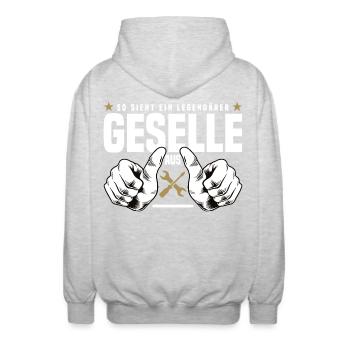 Geselle - Unisex Kapuzenjacke - Hellgrau meliert - Hinten - AI Model Male 185 light (185cm)