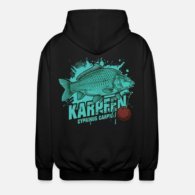 Karpfen – Der König des Sees - Unisex Kapuzenjacke - Schwarz