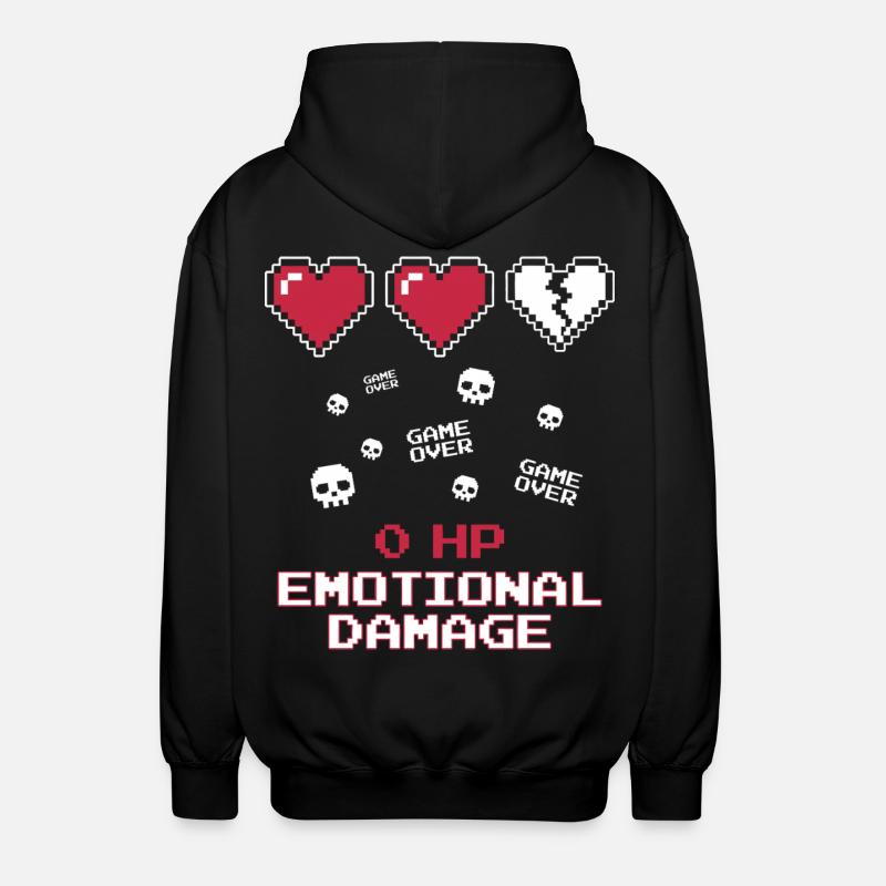 Emotional Damage Pixel - Unisex Kapuzenjacke - Schwarz