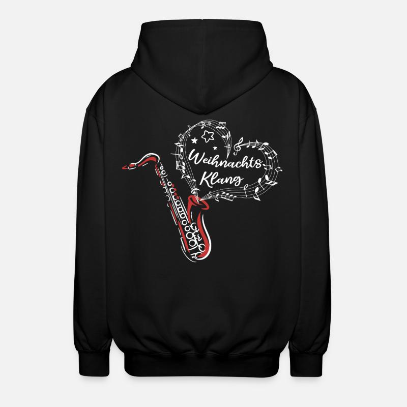 Weihnachten Saxofon Weihnachtsklang Musik - Unisex Kapuzenjacke - Schwarz