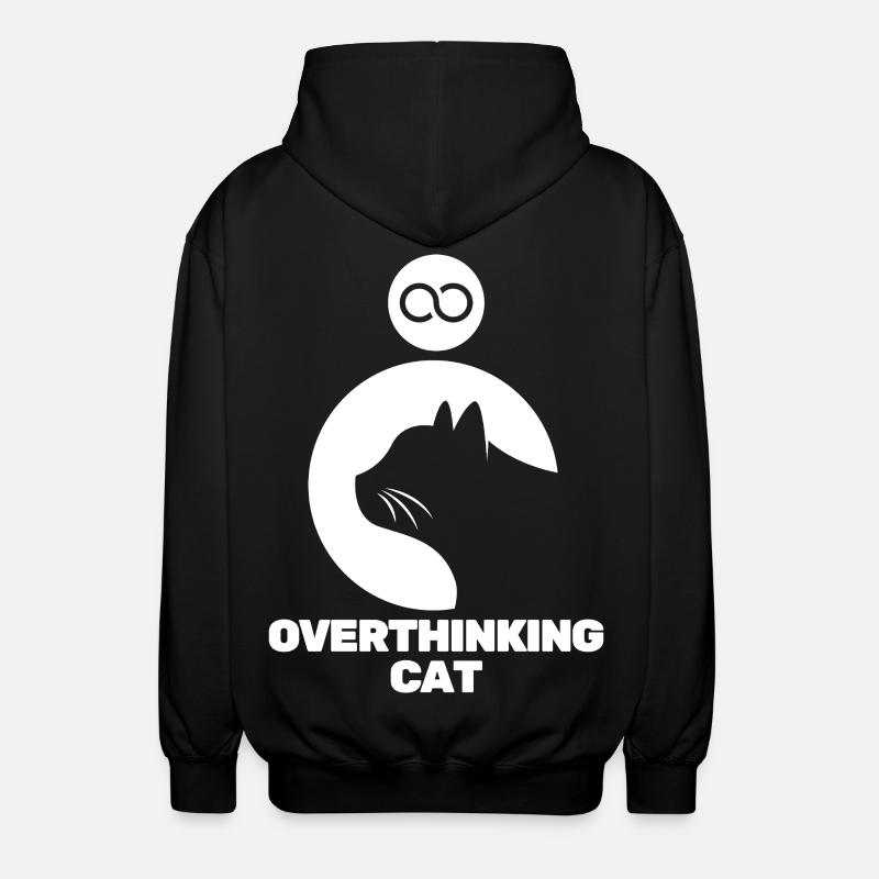 Überdenkende Katze - Unisex Kapuzenjacke - Schwarz