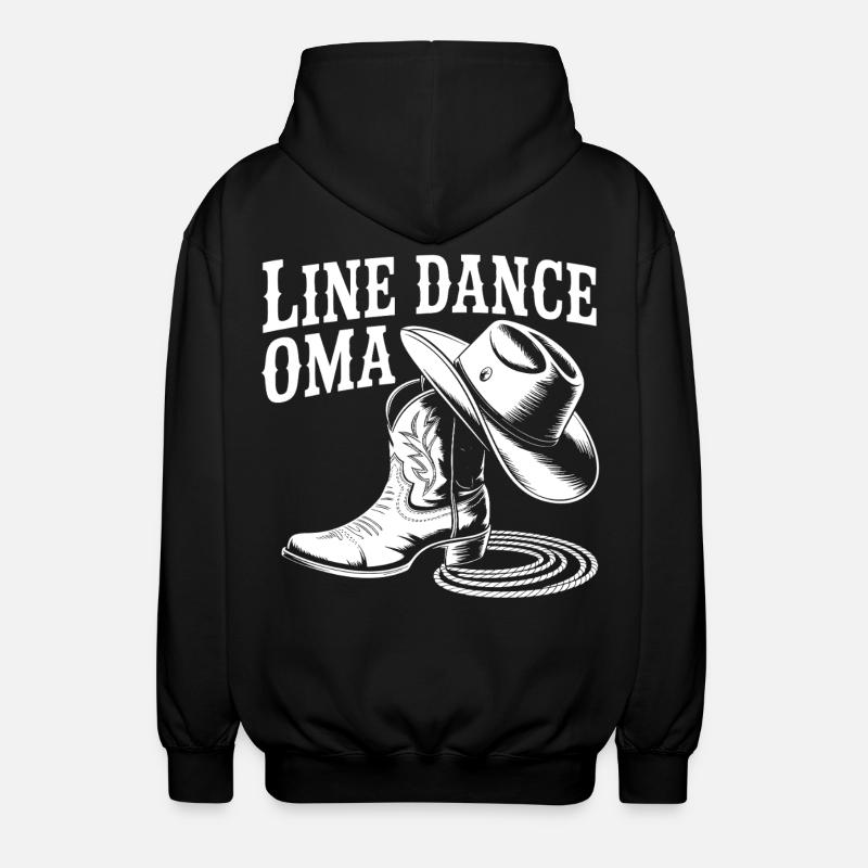 Line Dance Oma Cowboy Boots - Unisex Kapuzenjacke - Schwarz