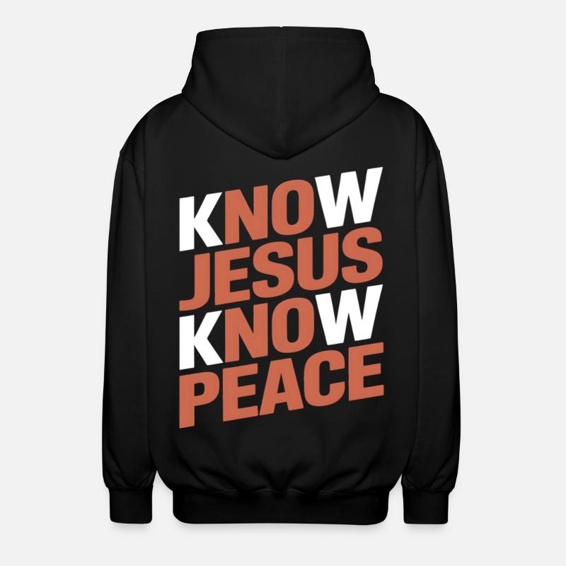 Know Jesus Know Peace - Unisex Kapuzenjacke - Schwarz