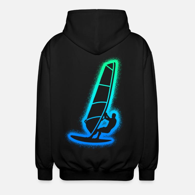 Windsurfen Windsurfer Kinder Herren Windsurf - Unisex Kapuzenjacke - Schwarz