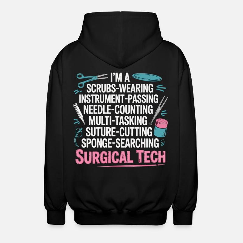 Surgical Tech Power Wortkunst - Unisex Kapuzenjacke - Schwarz