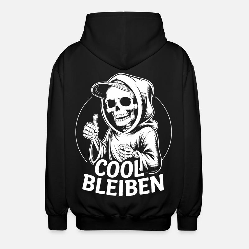 Skeleton Thumbs Up – Stay Cool - Unisex Hooded Jacket - black