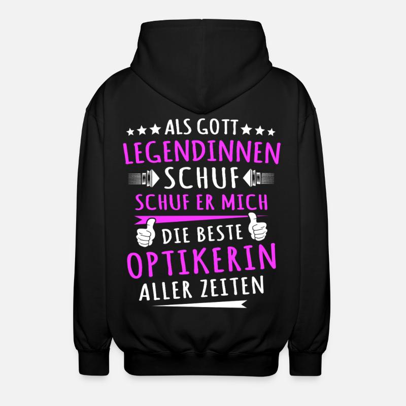 Optikerin Sprüche - Unisex Kapuzenjacke - Schwarz