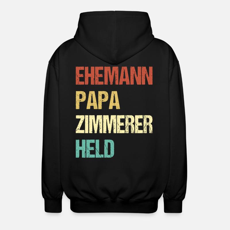 Zimmerer Papa - Unisex Kapuzenjacke - Schwarz