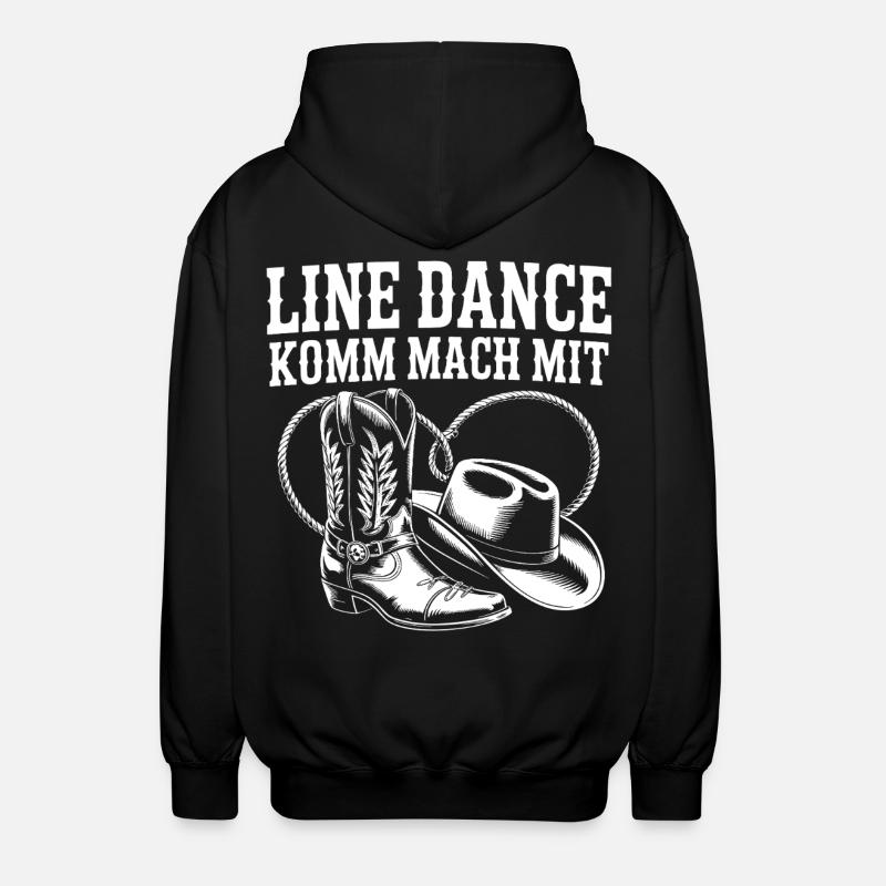 Line Dance Come join us - Unisex Hooded Jacket - black